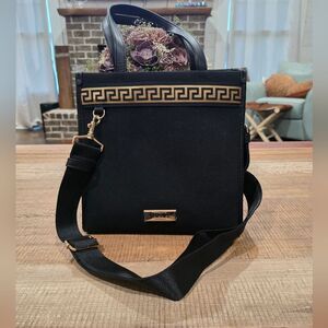 Versace Fragrances Canvas Bag Black Gold Travel Handbag,Shoulder New